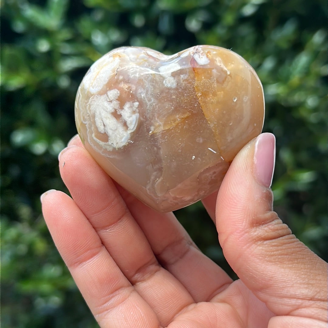 Flower Agate Heart