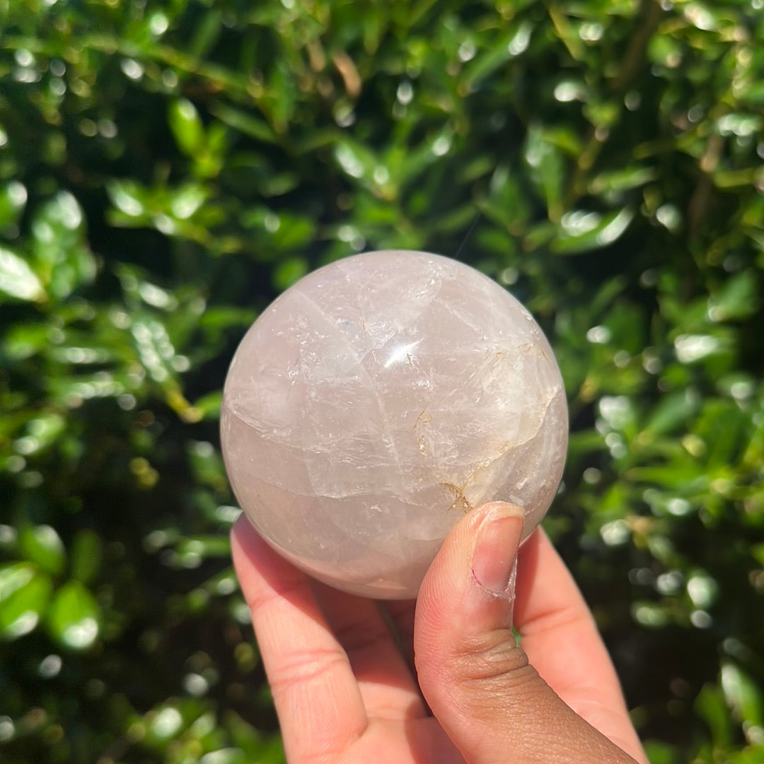 Rose Quartz Sphere (Blue)