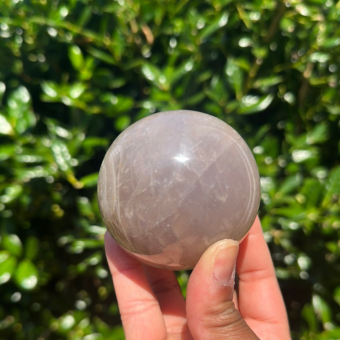 Rose Quartz Sphere (Blue)