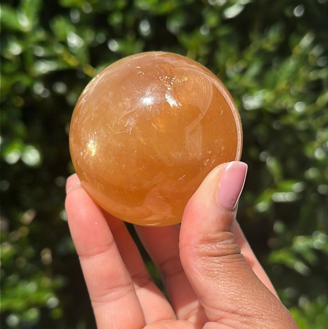 Honey Calcite Sphere