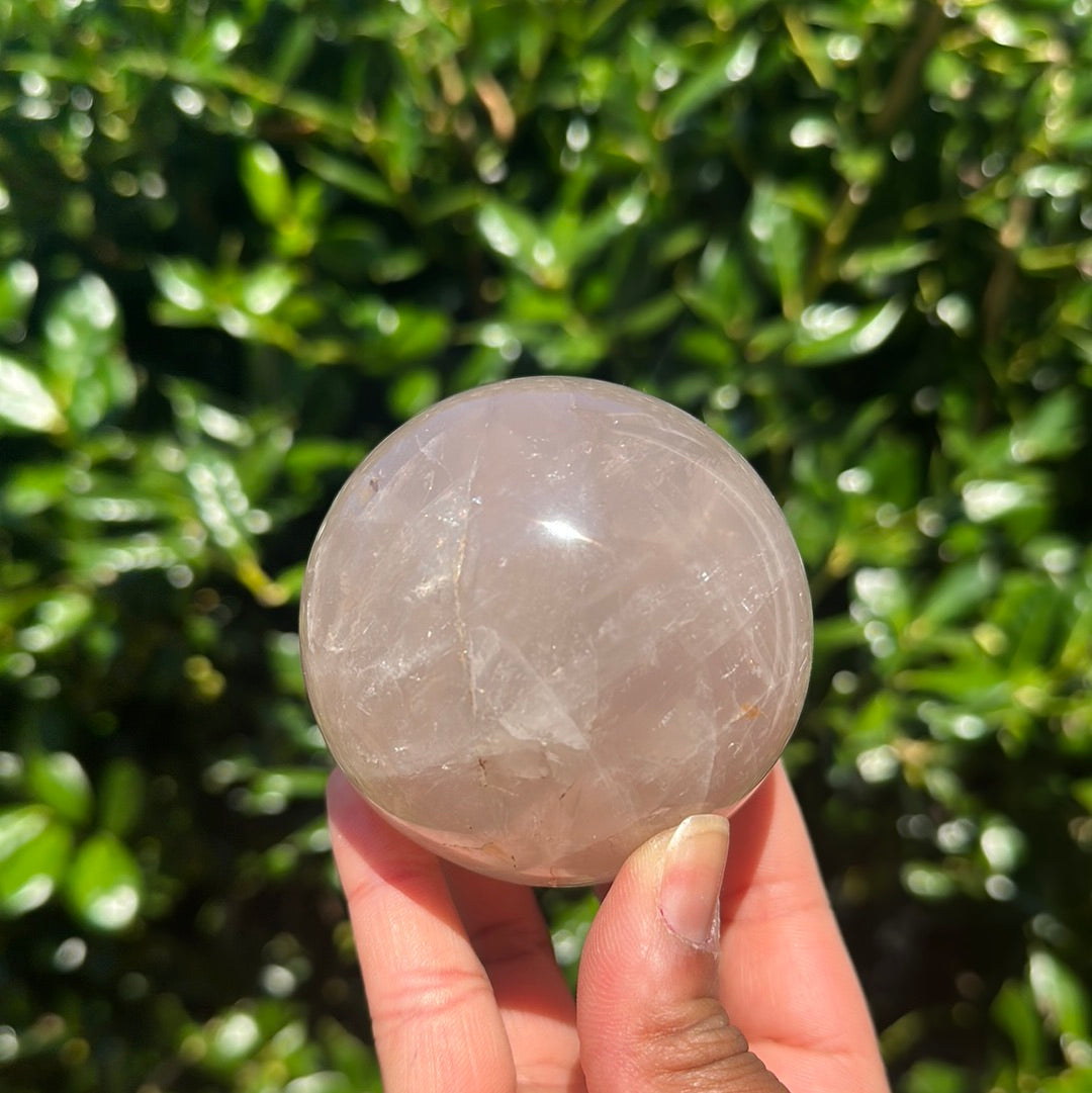 Rose Quartz Sphere (Blue)