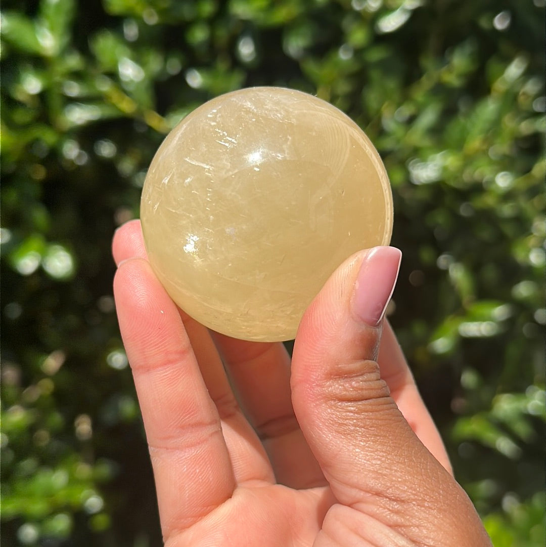 Honey Calcite Sphere