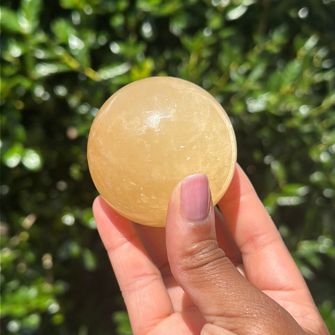 Honey Calcite Sphere