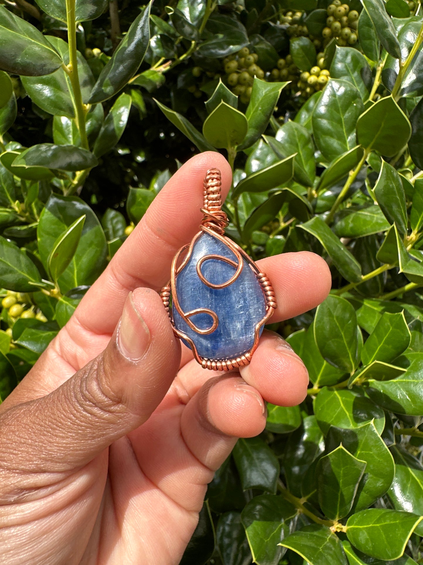 Kyanite Copper Wrapped Pendant