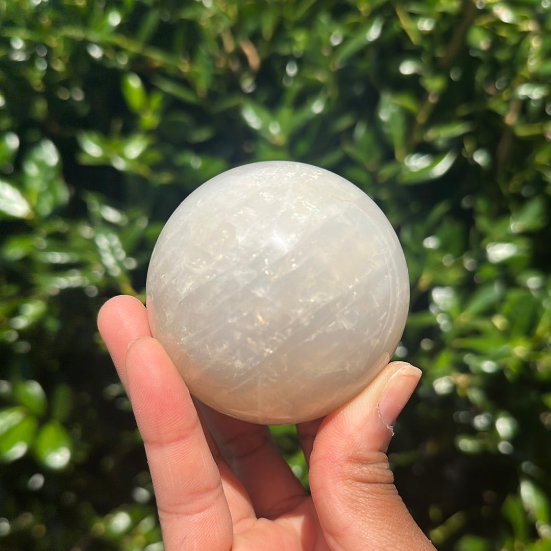 Rose Quartz Sphere (Blue)