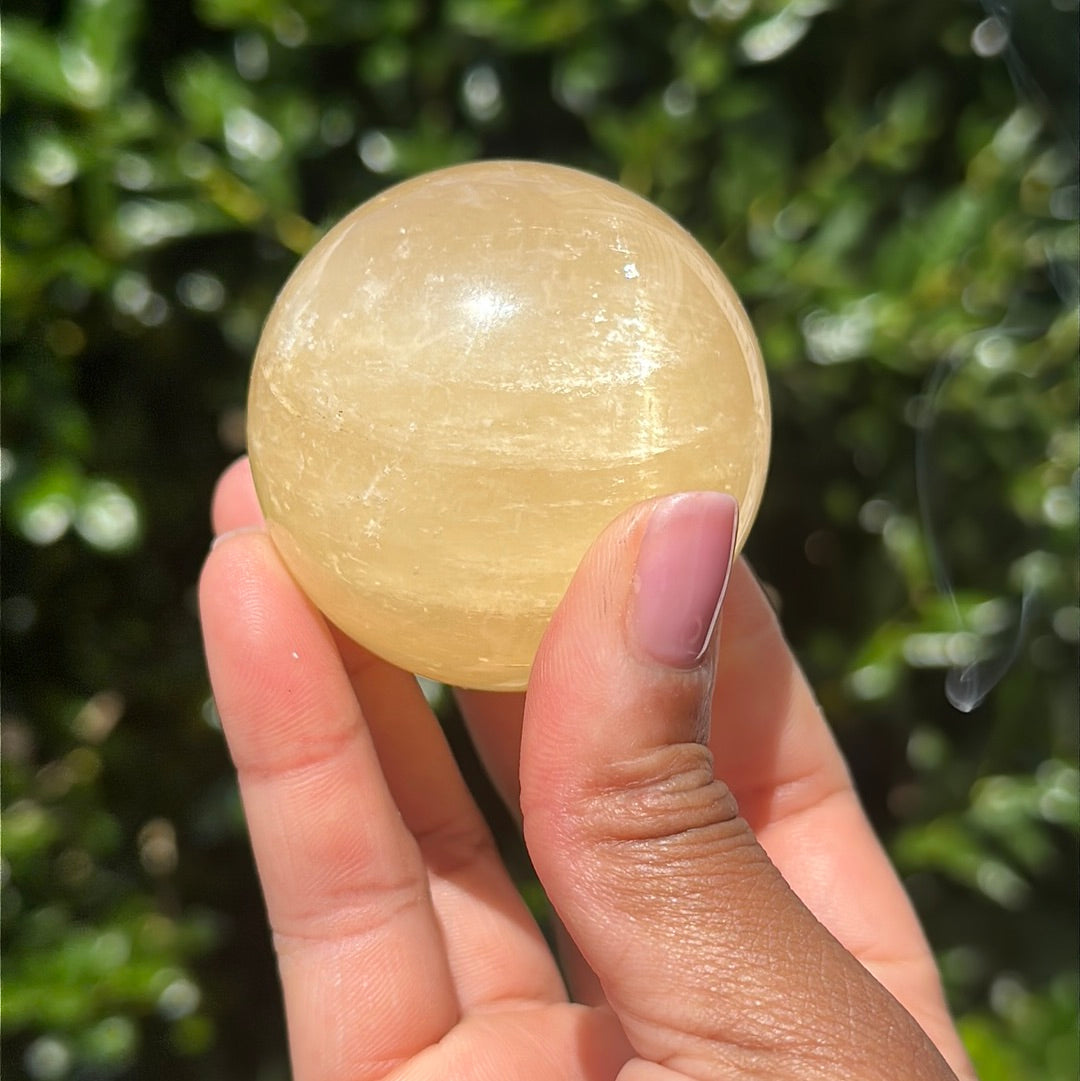 Honey Calcite Sphere