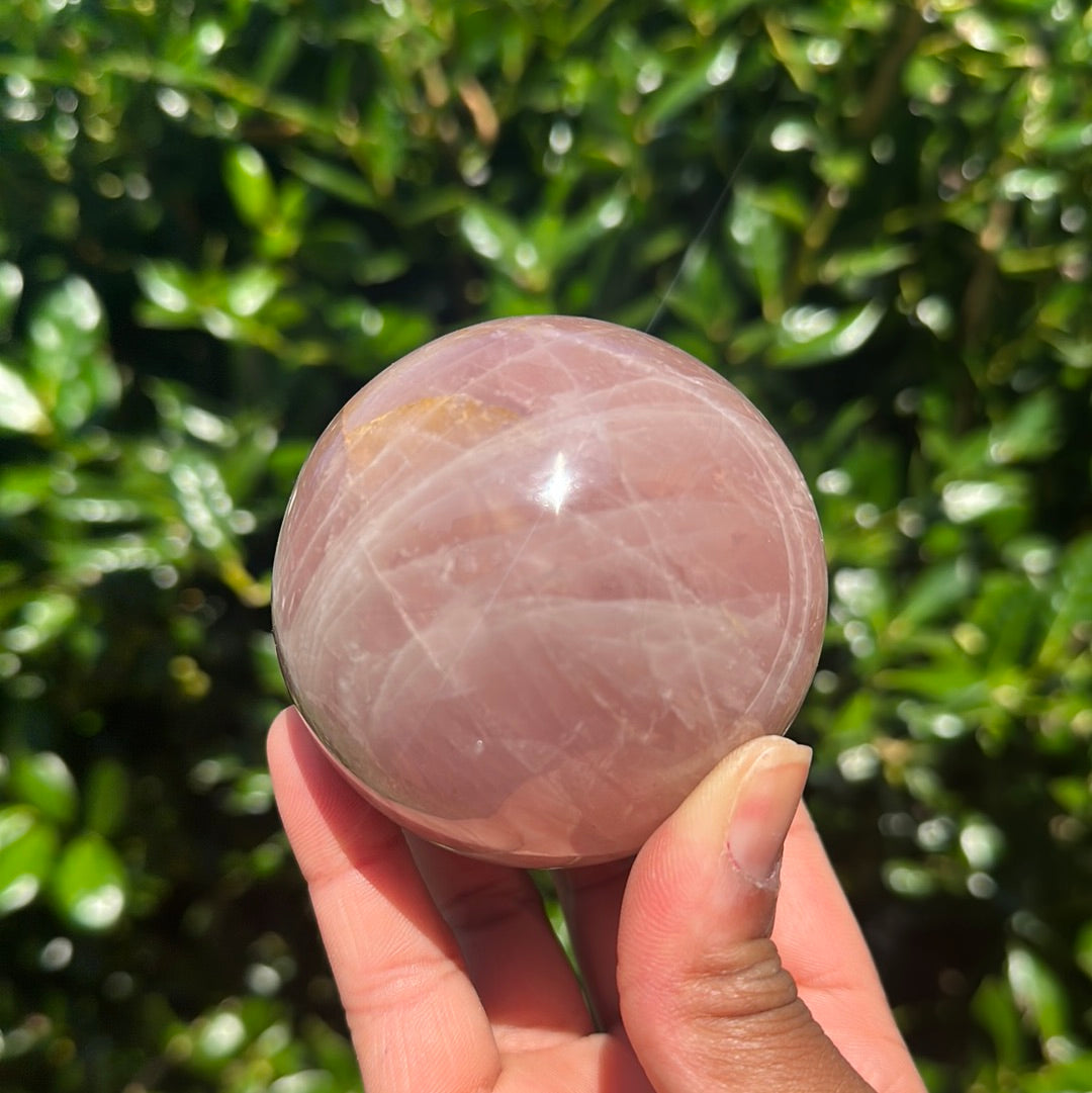 Rose Quartz Sphere (Blue)